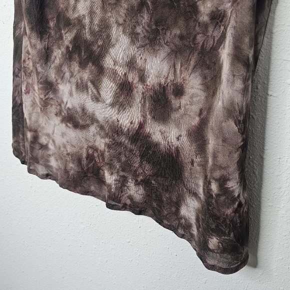Rafaella Tank Top Womens Small Brown Tie Dye Pleat Front‎ Dark Fairy Grunge Y2K - Picture 8 of 8
